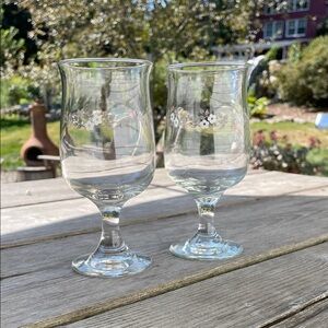 Pfaltzgraff Clear Floral Glass Goblets